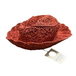 Wyeth Paper Sun Hat NWT Women's One Size Terracotta Bohemian Coastal Casual